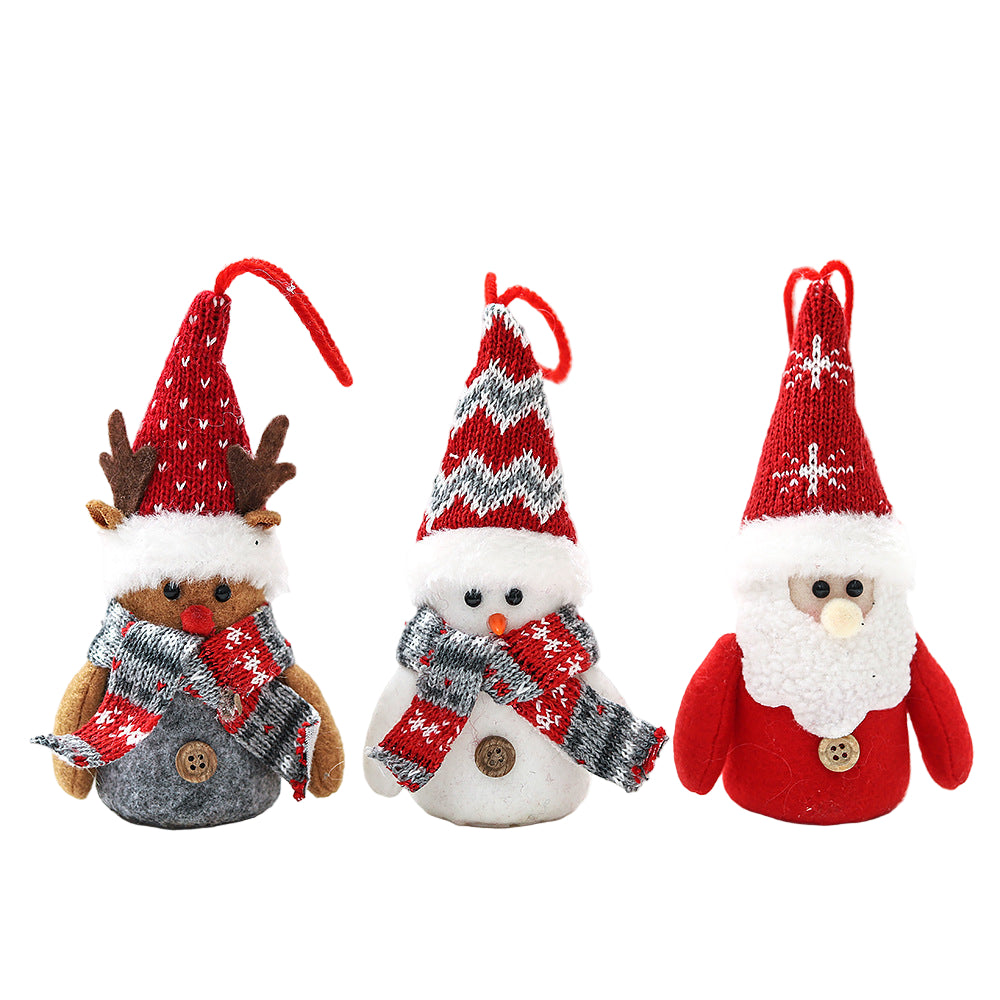 Decorative Creative Cartoon Old Snowman Sants Reindeer Glowing Christmas Dolls