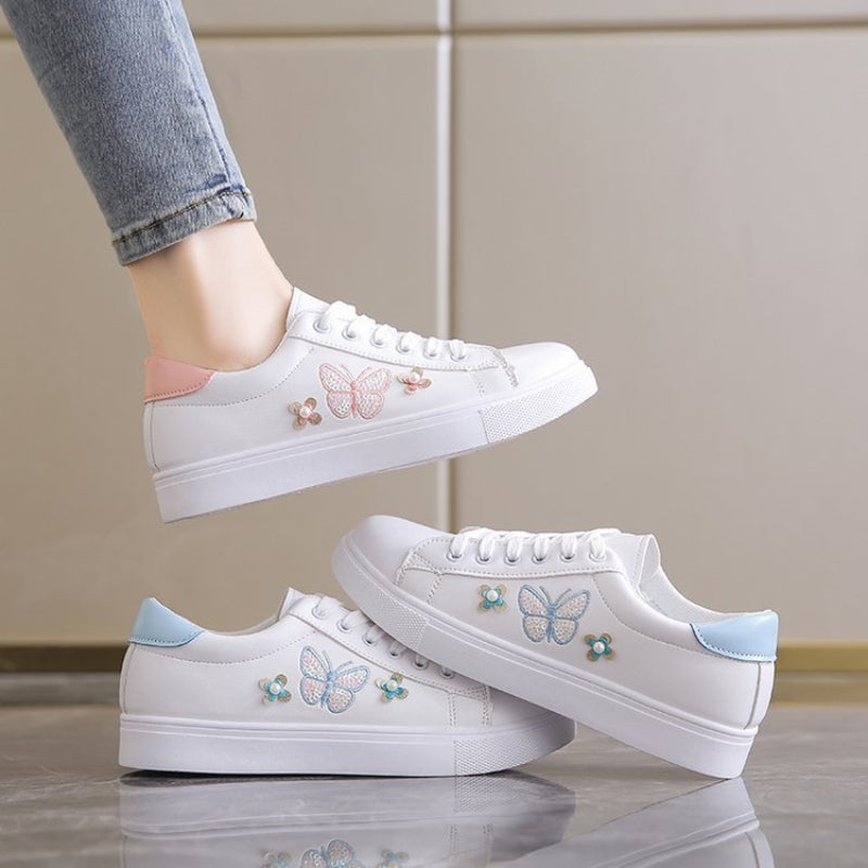 Women's Flat Low-Top Butterfly Sneakers