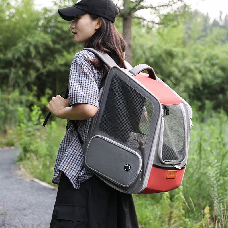 Expandable Breathable Comfortable Dog Cat Pet Backpack.