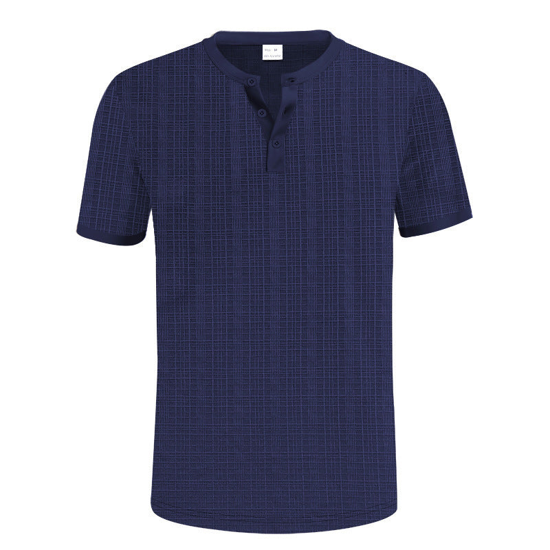 Breathable Men's Casual Buttoned Henley Shirt Top