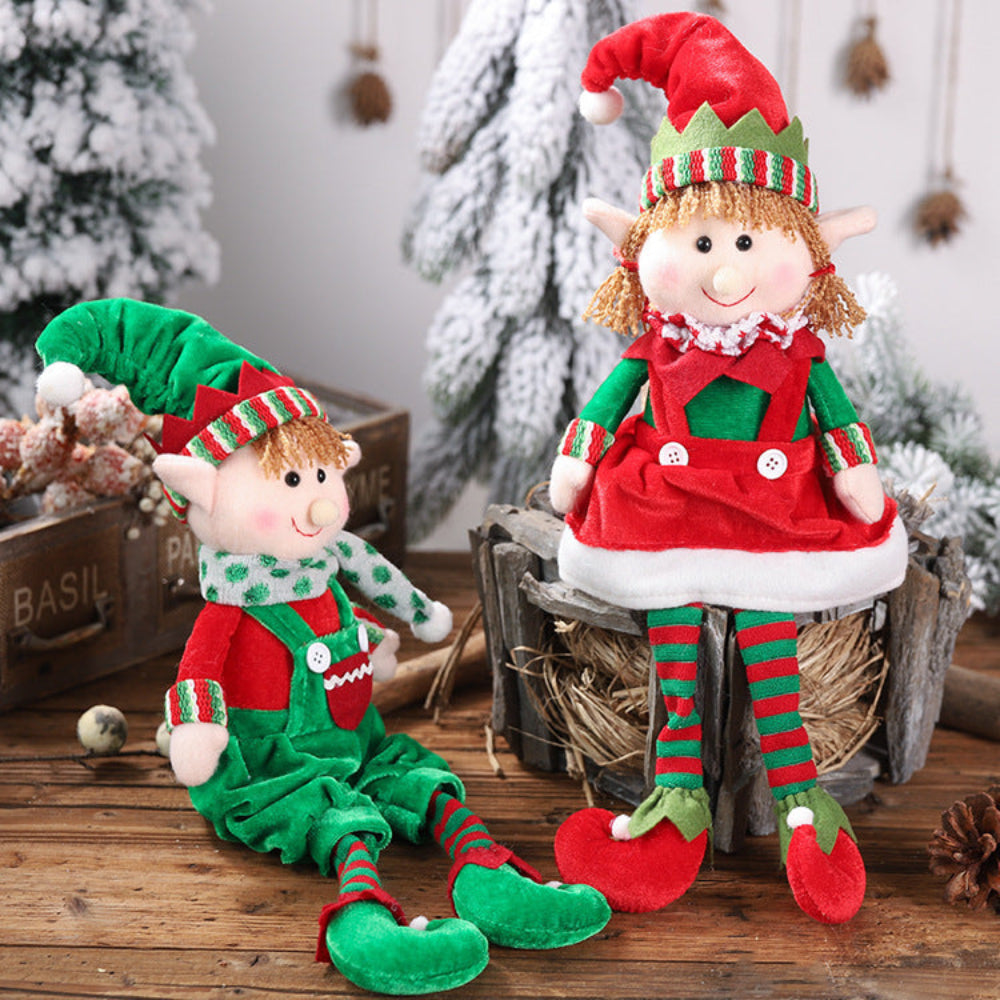 Christmas Hanging Legs Sitting Santas Little Helpers Dolls Ornaments