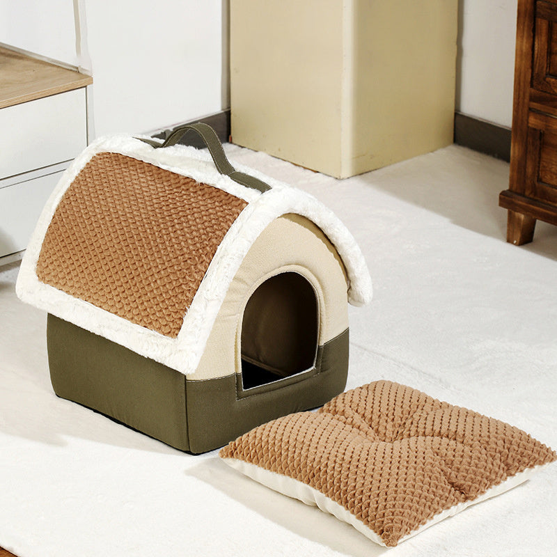 Foldable Pet Cat Dog House Kennel Sofa Bed Mat For Small And Medium Dogs, Cats, And Other Pets of Similar Size.