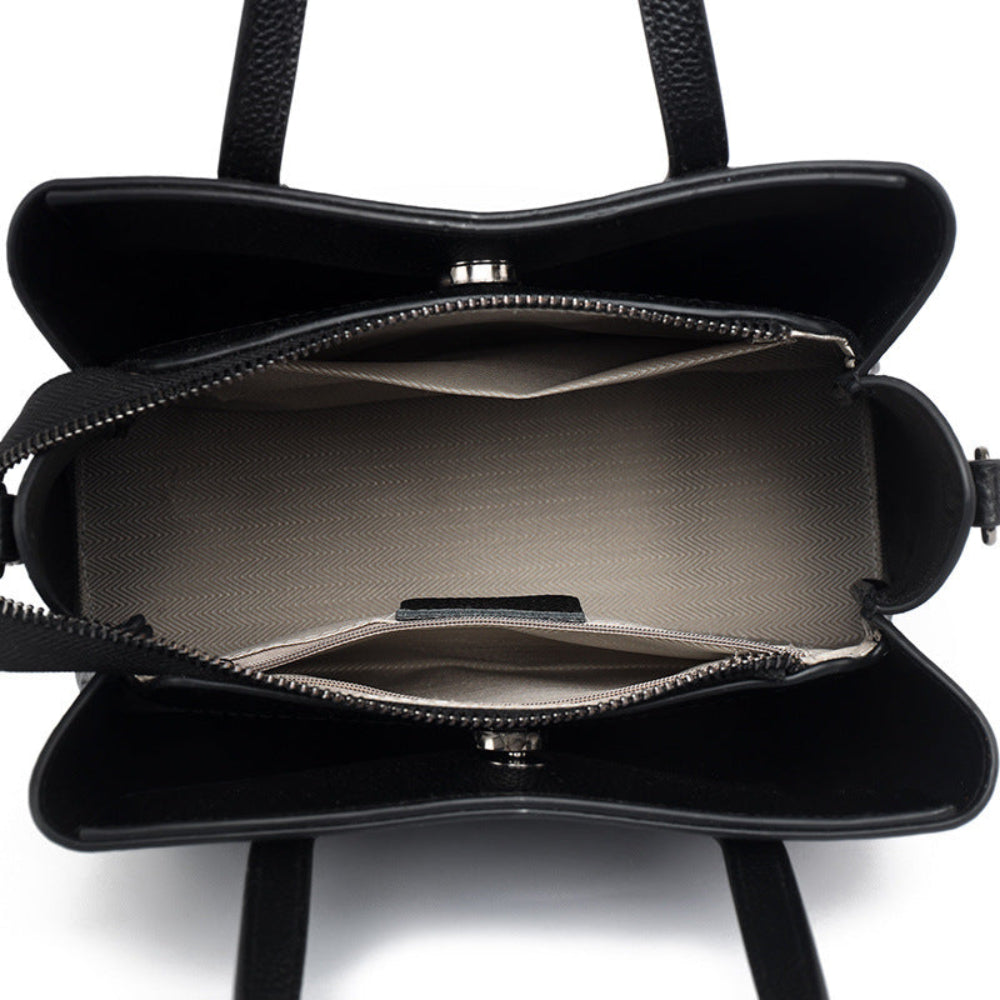 Cowhide Leather Women's Bag Large Capacity Handbag With Shoulder Strap