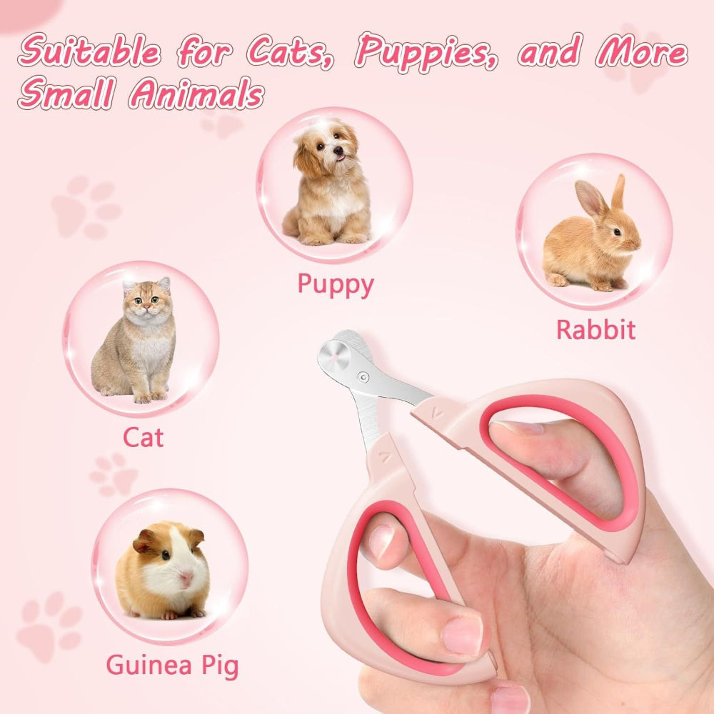 Pet Nail Claws Clipper With Non-Slip Handle For Cats Dogs Rabbits & Guinea Pigs