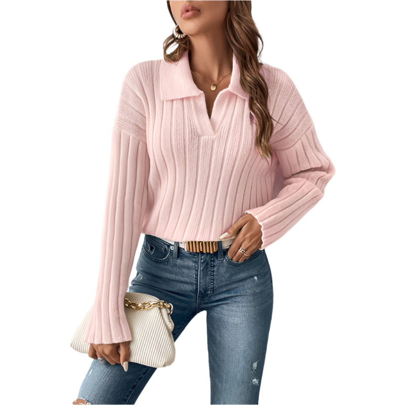 Fashion Casual Polo Collar Sweater For Women - Weriion