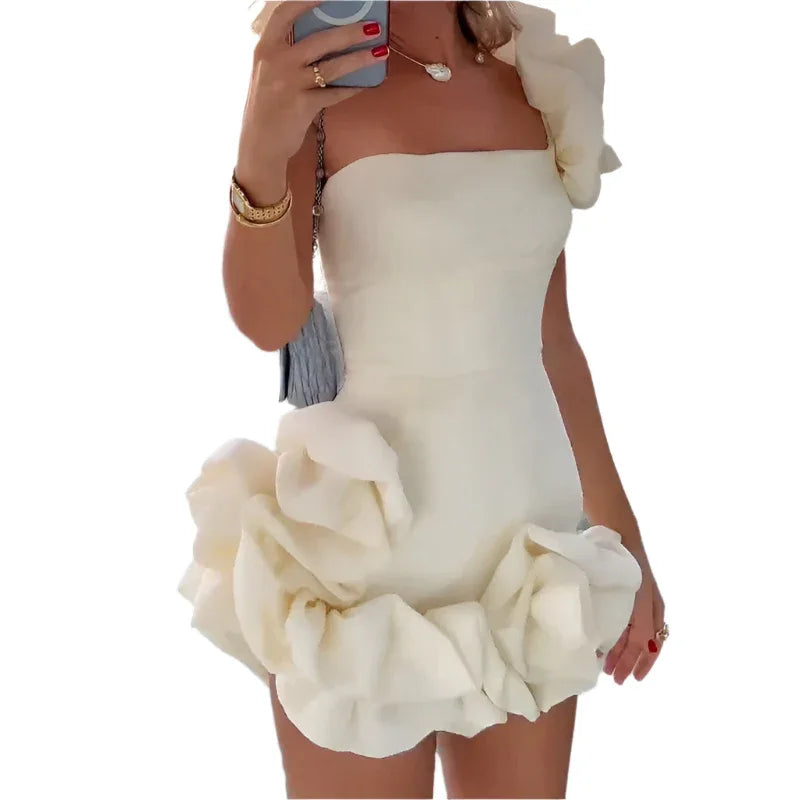 Fashionable One - Shoulder Women's Slim Fit Dress - Weriion