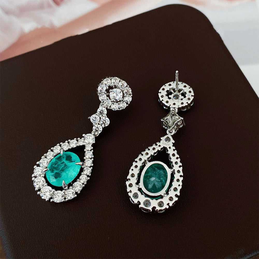 Ladies Elegant Fashion Blue Personality Earrings For Women