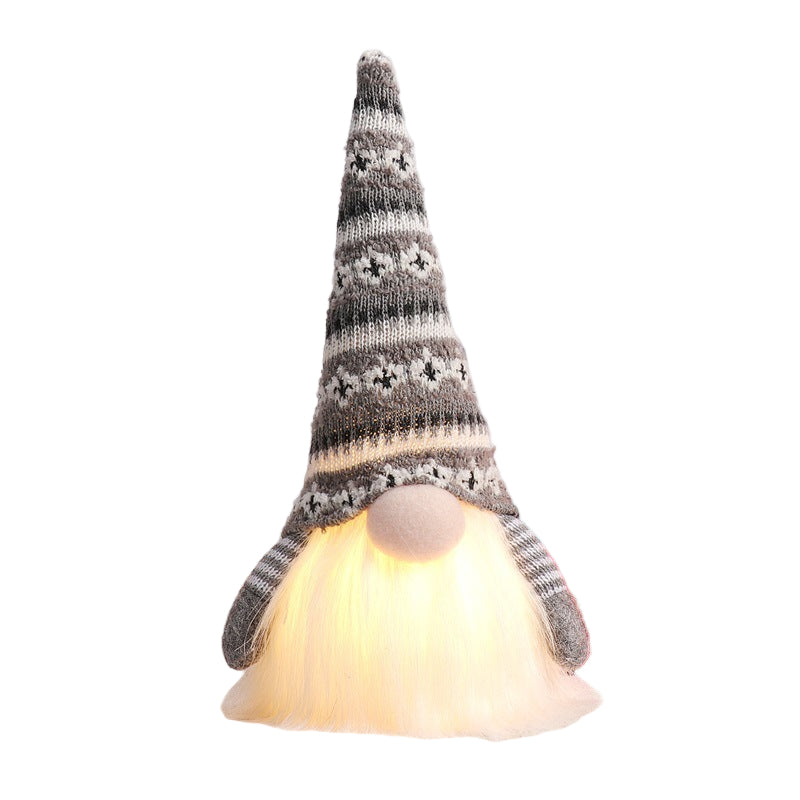 Christmas Decoration Luminous Glowing Beard Santa Figurine Doll Ornaments