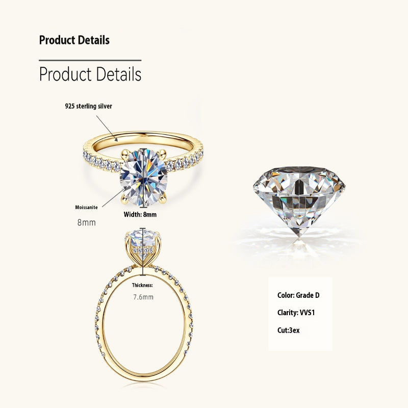 Women's Creative 2 Karat Moissanite Ring