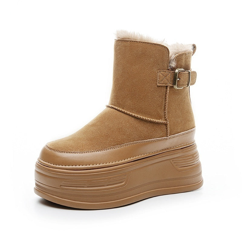 Thick-Soled Height Increasing Shoes Cold-Proof And Fur-Lined Leisure Warm Women's Boots