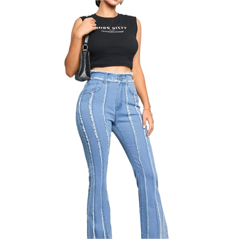 Flared Woemn's Slim Fit Pants Jeans - Weriion