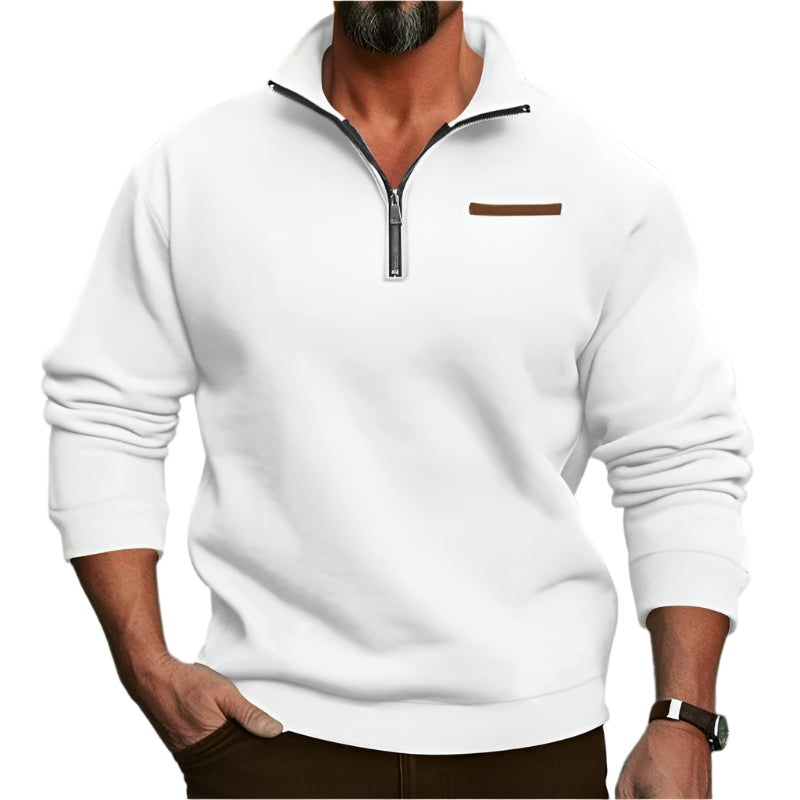 Fleece - Lined Standing Collar Sweater - Weriion