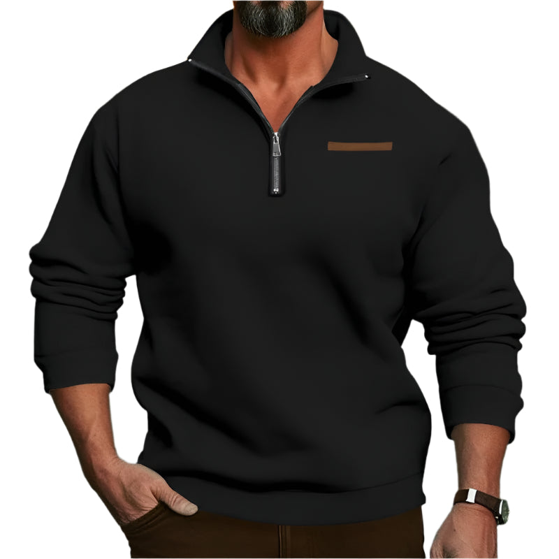 Fleece - Lined Standing Collar Sweater - Weriion
