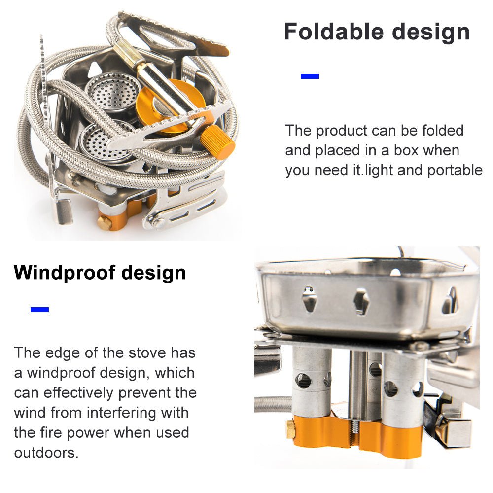 Foldable Portable Split Windproof Picnic Outdoor Camping Gas Stove - Weriion