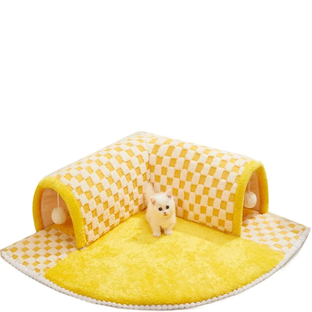 Funny Comfortable Indoor Bed Mat Cat Tunnel With Scratch Ball - Weriion