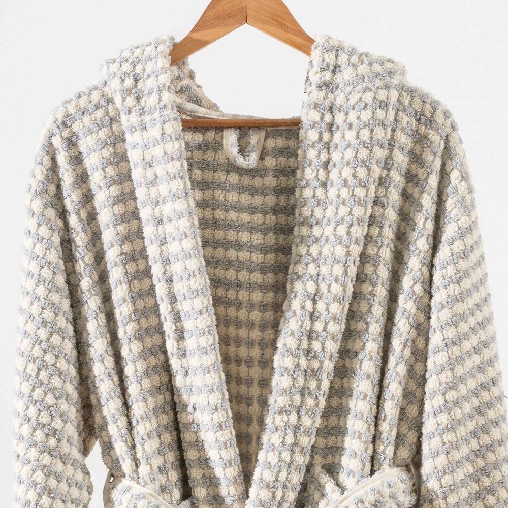 Grey Housecoat Handwoven Cotton Bathrobe