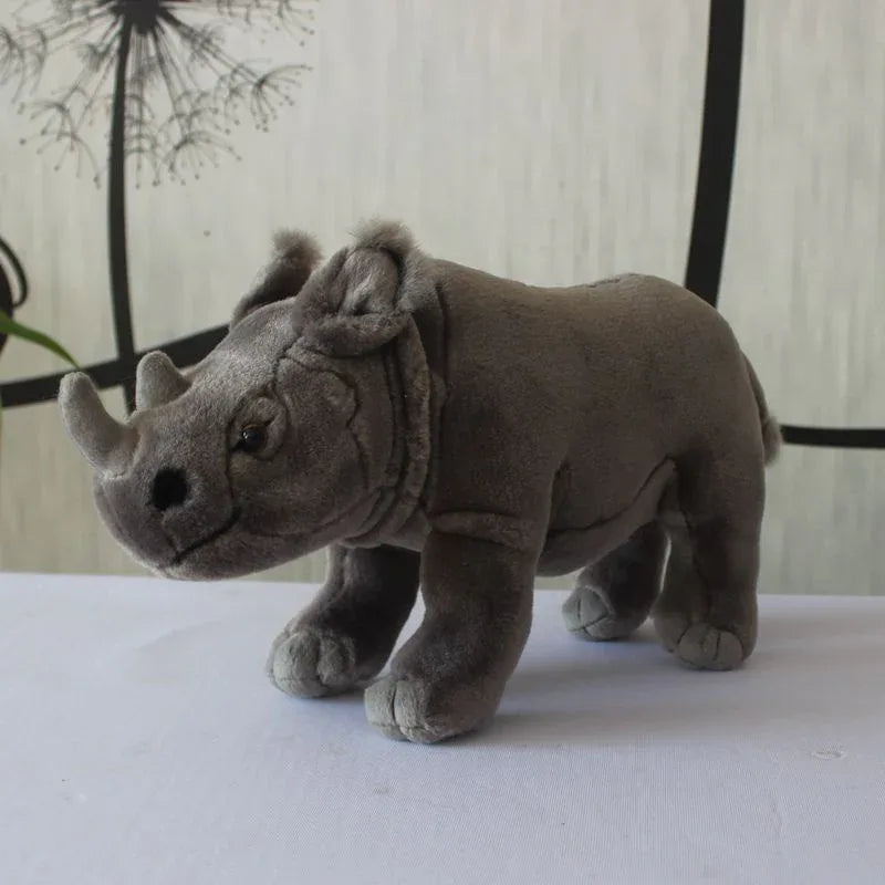 Grey Double - Horned Rhino Plush Toy - Weriion