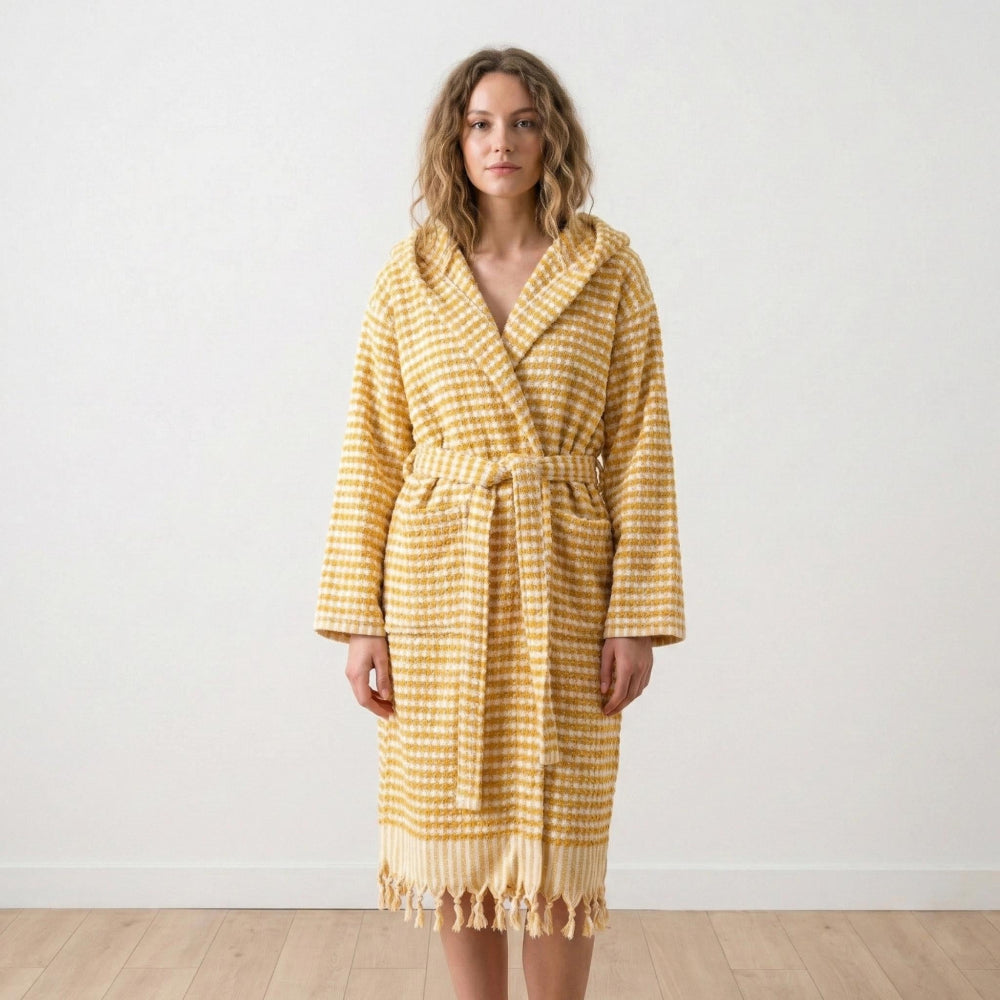 Yellow Unisex Turkish Cotton Housecoat