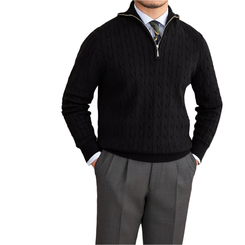 Half - Open Collar Pullover Sweaters - Weriion