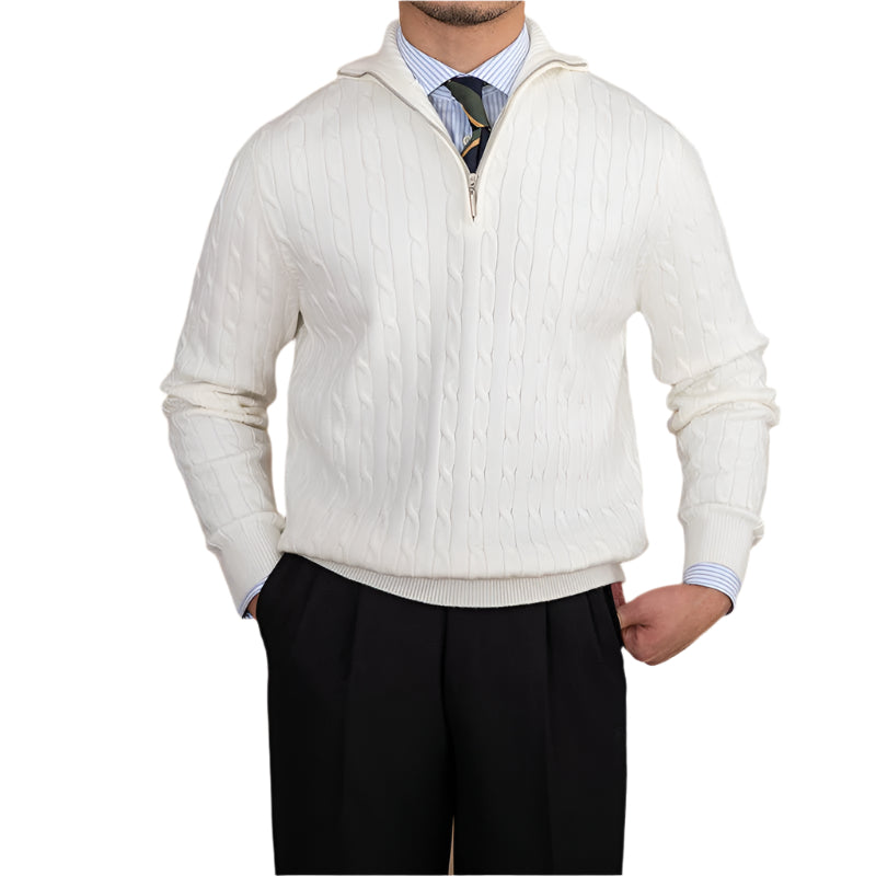 Half - Open Collar Pullover Sweaters - Weriion