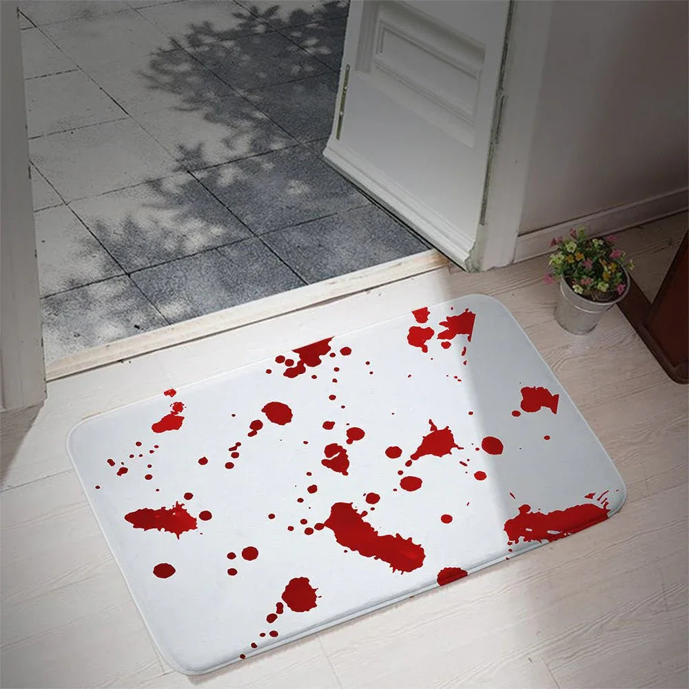 Halloween Blood Footprints Water - Absorbing Non - Slip Bathroom Rug Mat - Weriion