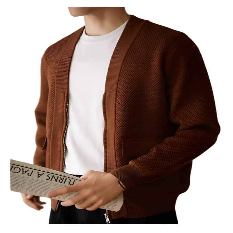 High - Grade V - Neck Knitted Sweater Cardigan Coat For Men - Weriion