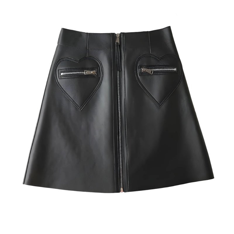 High Waist Thin Leather Skirt For Women - Weriion