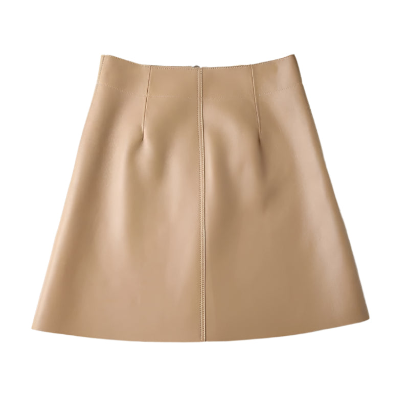 High Waist Thin Leather Skirt For Women - Weriion