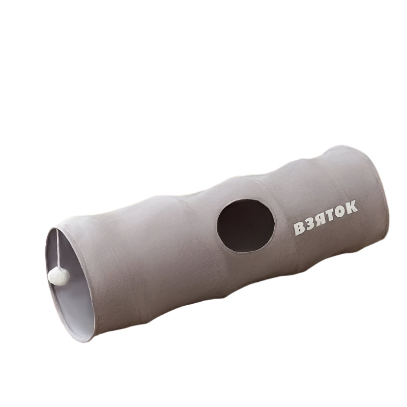 Indoor Collapsible Cat Kitty Tunnel Toys With Plush Ball Easy To Clean Cat Supplies - Weriion