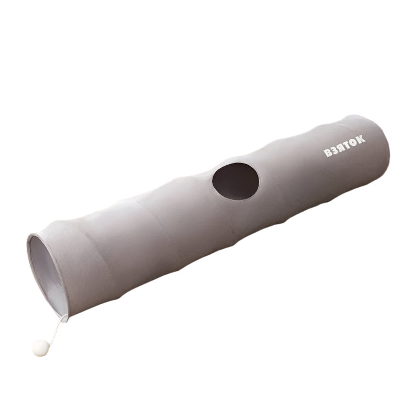 Indoor Collapsible Cat Kitty Tunnel Toys With Plush Ball Easy To Clean Cat Supplies - Weriion