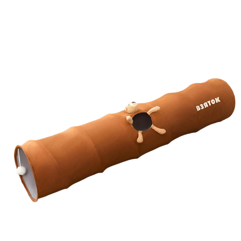 Indoor Collapsible Cat Kitty Tunnel Toys With Plush Ball Easy To Clean Cat Supplies - Weriion