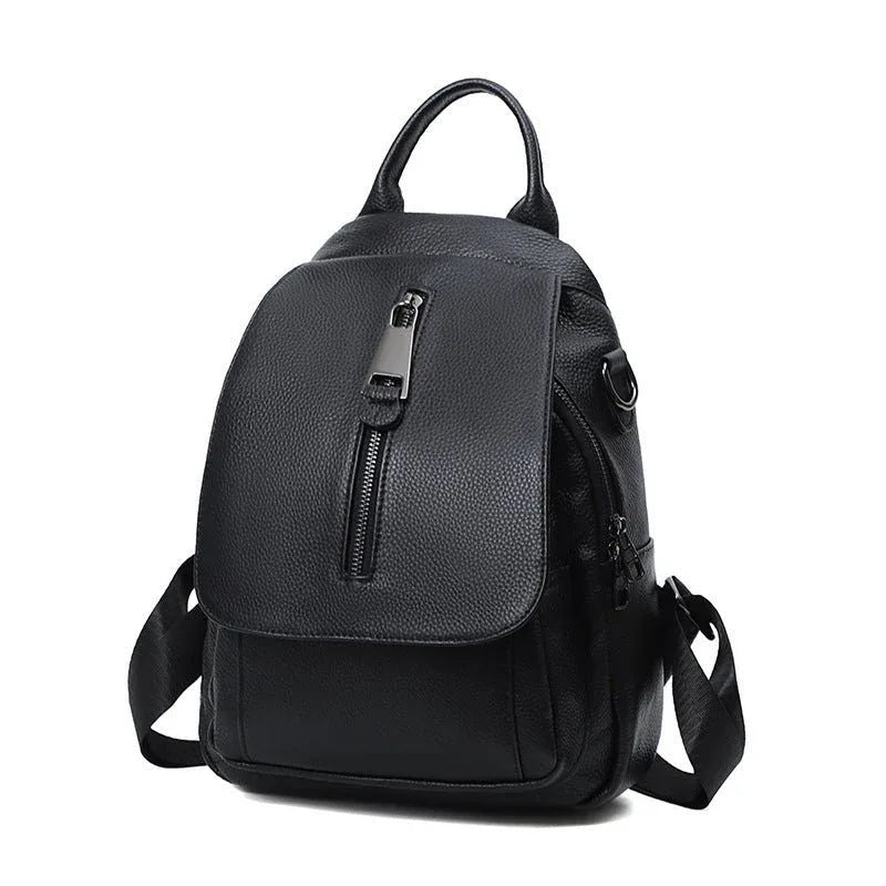 Ladies Multiple Compartments Leather Anti - Theft Backpack For Women - Weriion