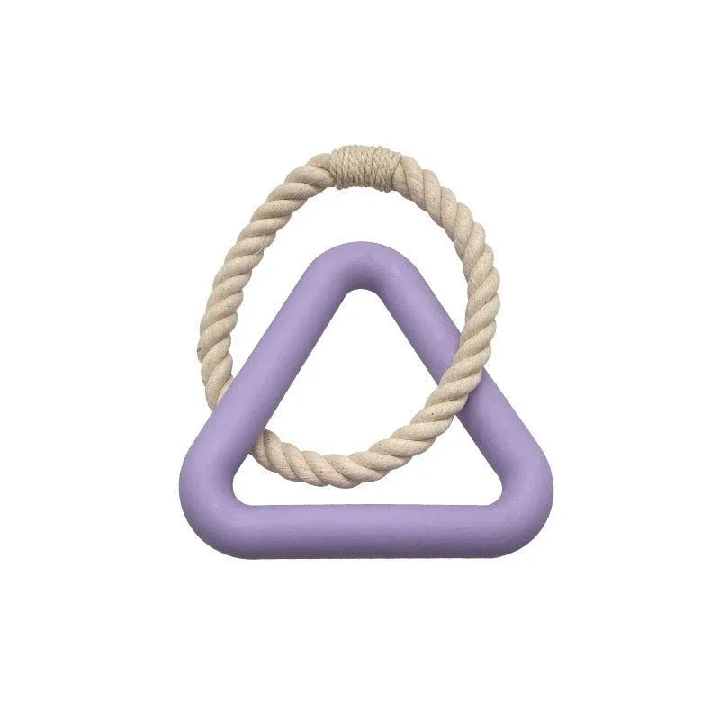 Large Triangular Pull Handle & Bite - Resistant Cotton Rope Pull Ring Funny Interactive Pet Dog Chew Toys - Weriion