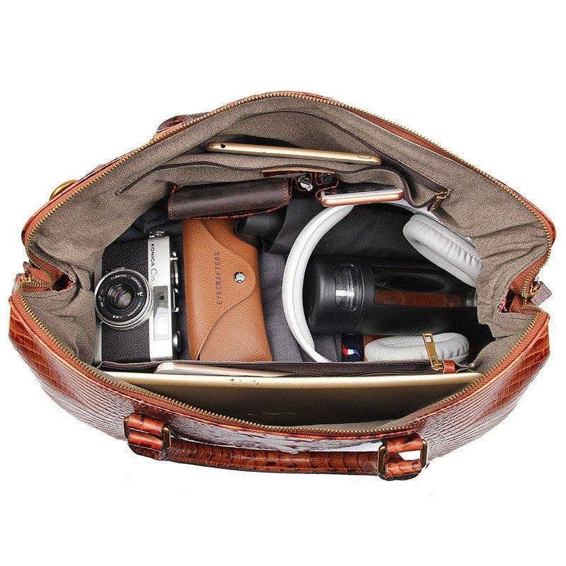 Leather Duffle Weekend Travel Bag For Men - Weriion