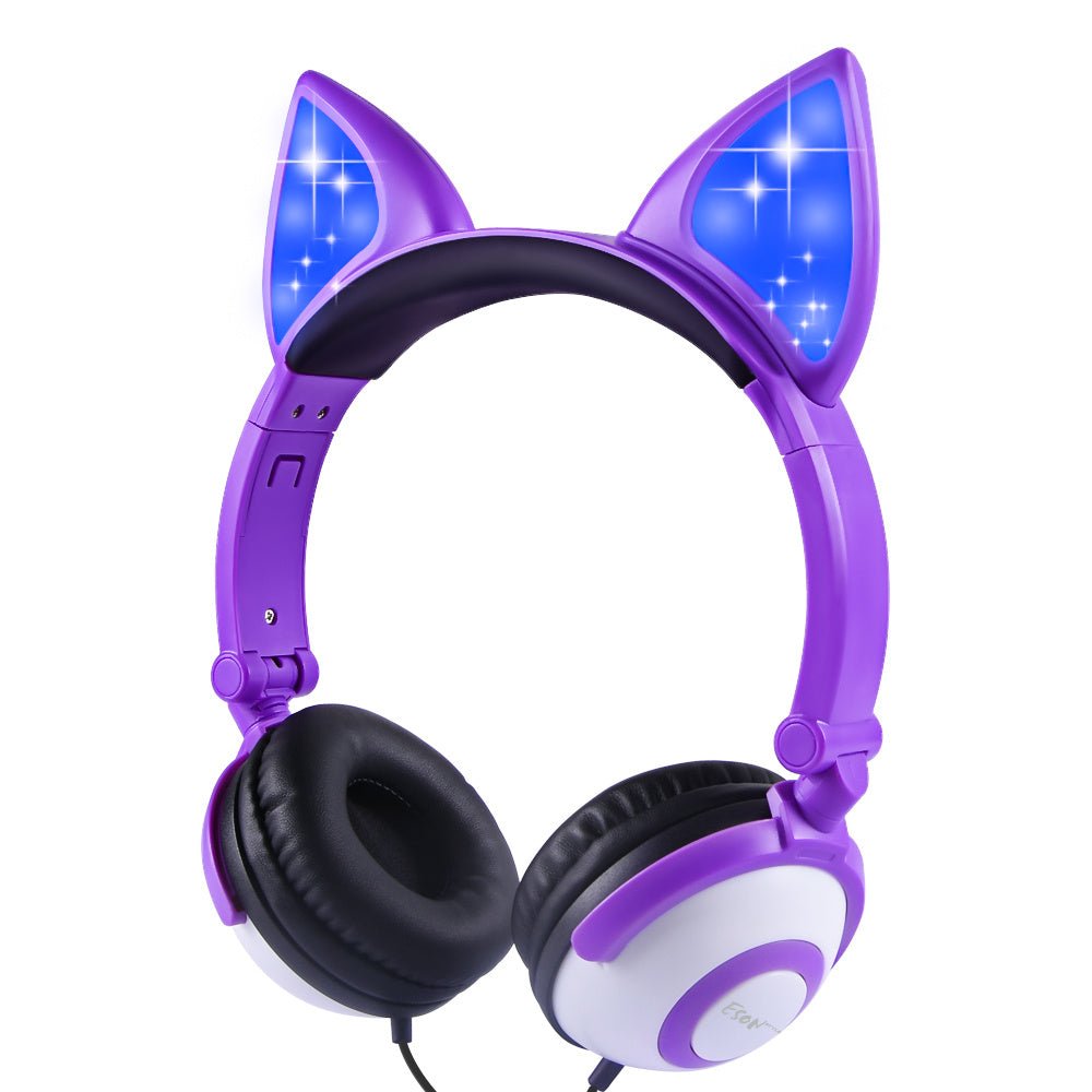 LED Flashing Cat Ear Headphones - Weriion
