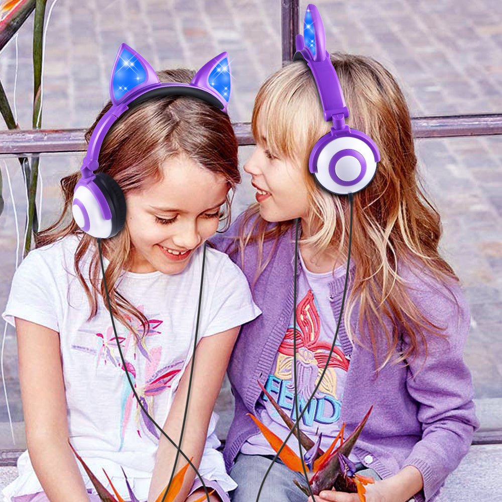 LED Flashing Cat Ear Headphones - Weriion