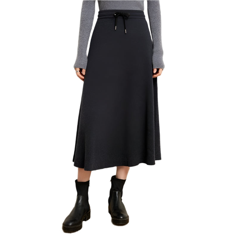 Long Fashionable Knitted Cashmere Skirt For Women - Weriion