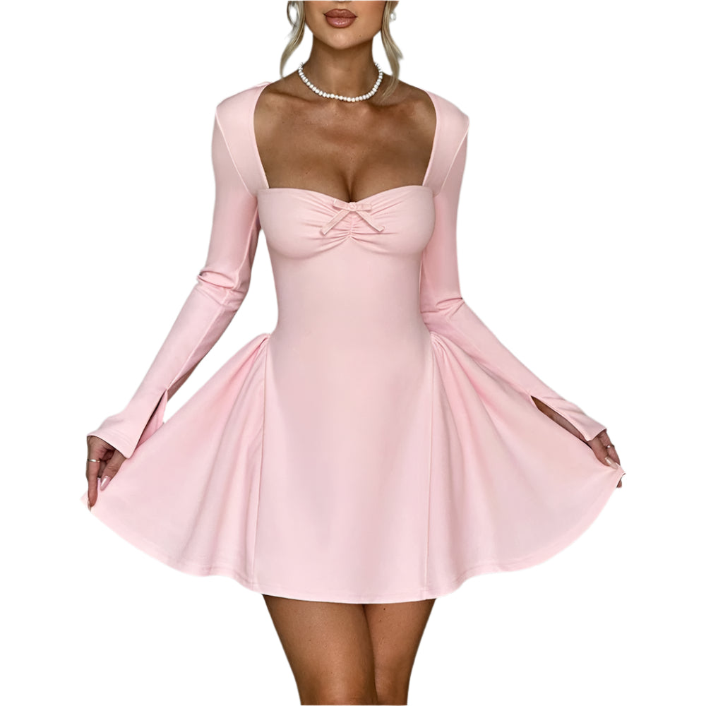 Low - Neck Long - Sleeved Fashionable Evening Party Clothing Dress For Women - Weriion