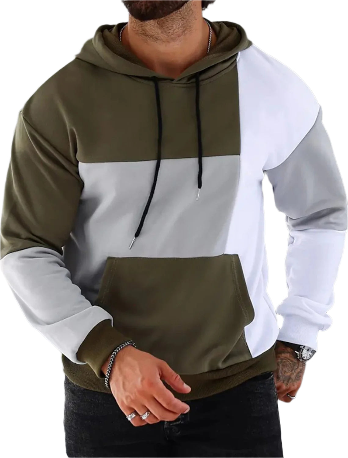 Men's 3D Hoodie Sweater With Color Matching Pattern - Weriion