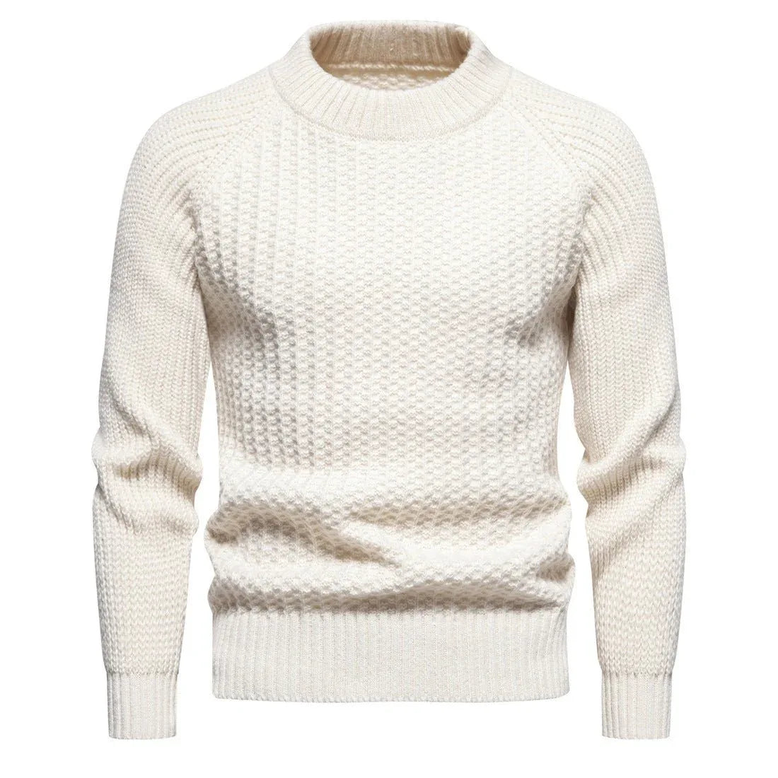 Men's Casual Loose Solid Color Round Neck Sweater - Weriion