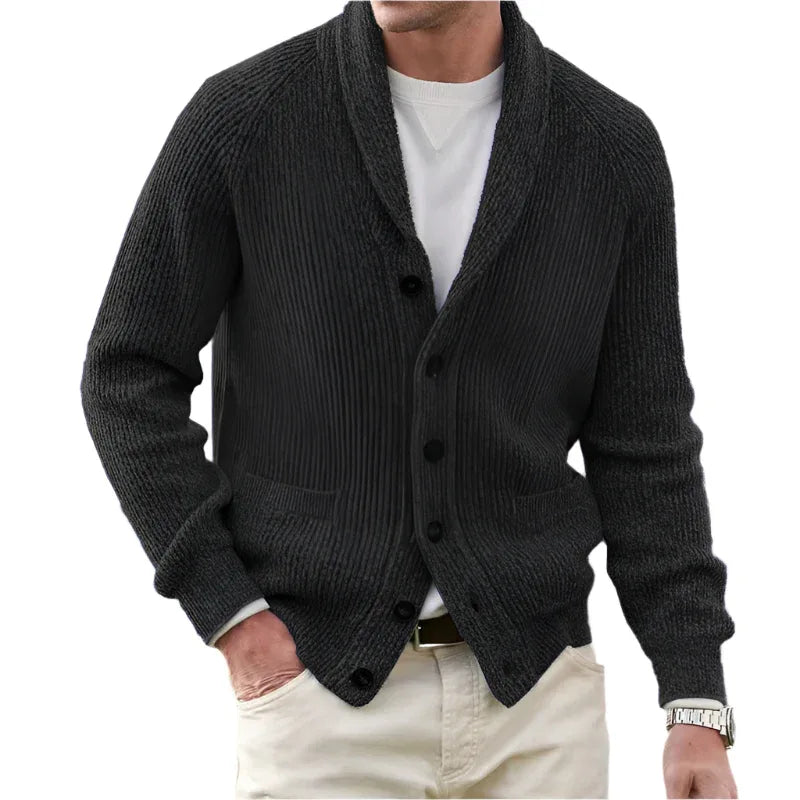 Men's Cotton Blend Loose Fit Buttoned Sweater - Weriion