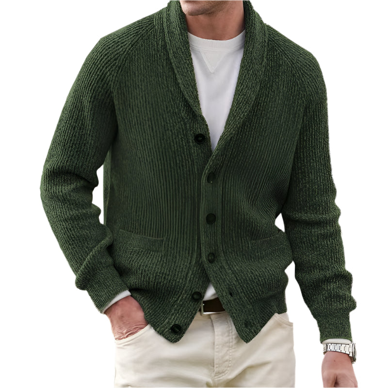 Men's Cotton Blend Loose Fit Buttoned Sweater - Weriion