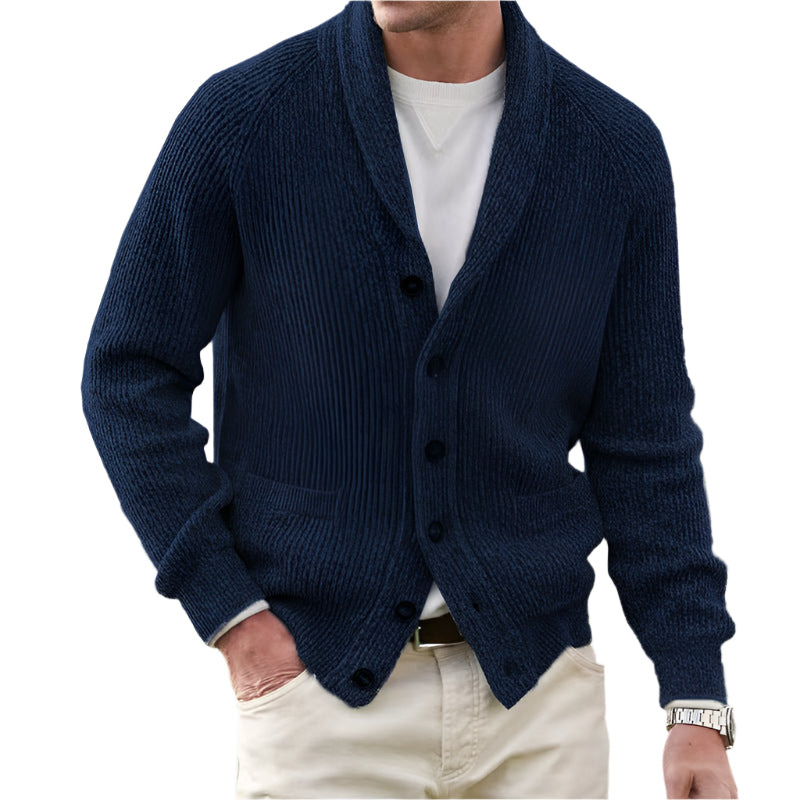 Men's Cotton Blend Loose Fit Buttoned Sweater - Weriion