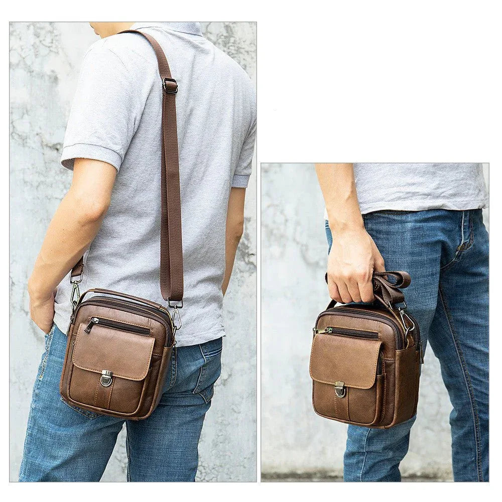 Men's Crossbody Leather Shoulder Bags - Weriion