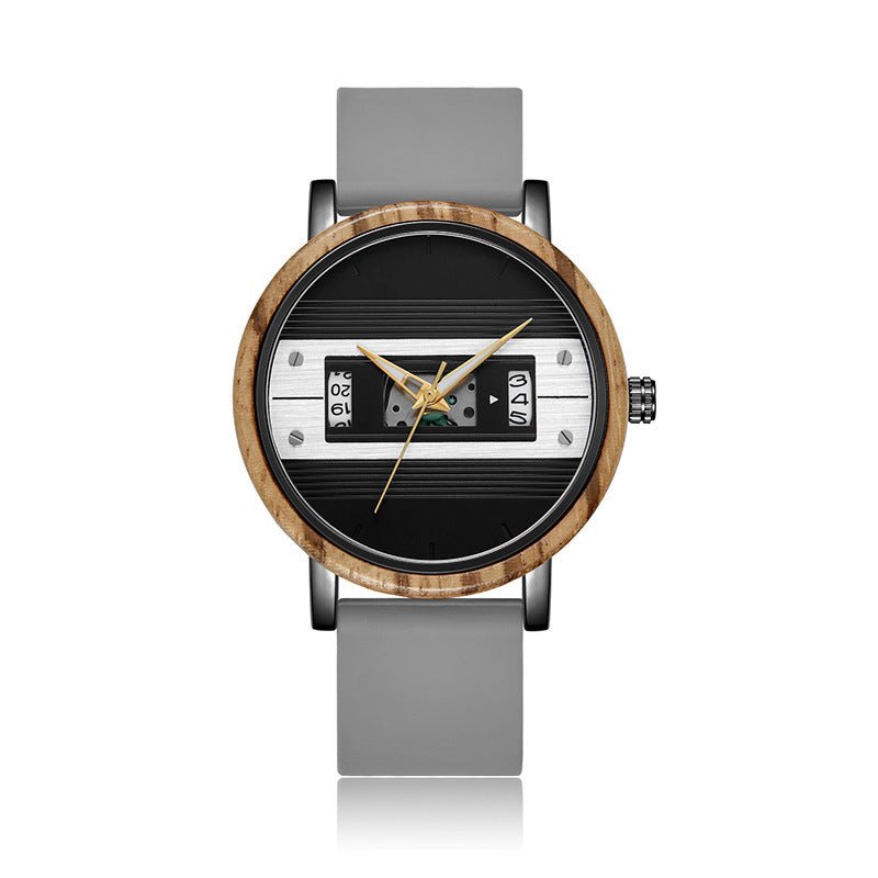 Men's Fashionable Digital Wood Watch - Weriion