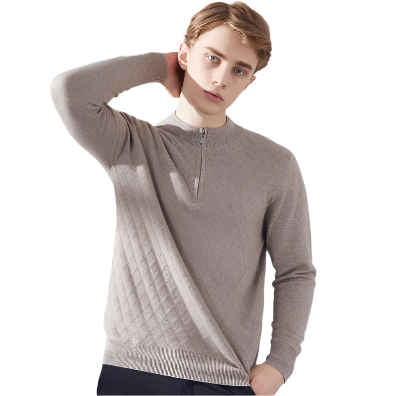 Men's High Collar Zipper Fashion Casual Cashmere Sweater - Weriion