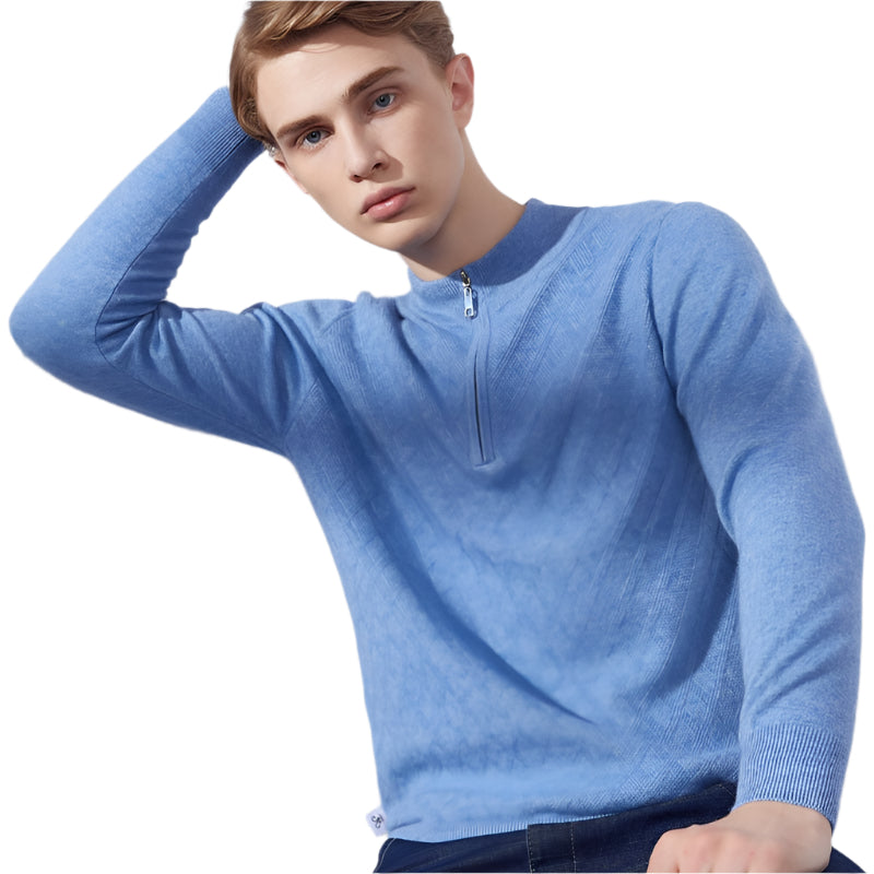 Men's High Collar Zipper Fashion Casual Cashmere Sweater - Weriion