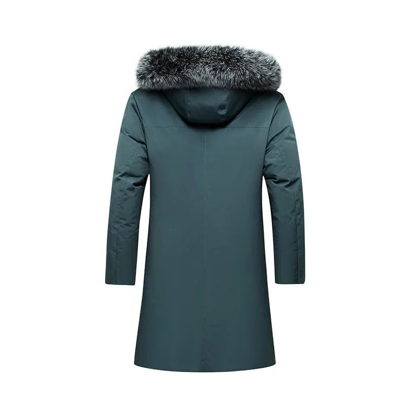 Men's Hooded Mid - Length Down Stuffed Warm Cold - Resistant Winter Jacket - Weriion