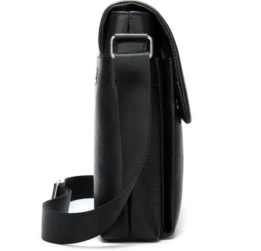 Men's Leather Shoulder Bag With Adjustable Shoulder Strap - Weriion