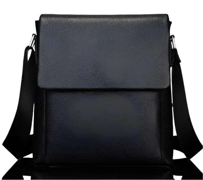 Men's Leather Shoulder Bag With Adjustable Shoulder Strap - Weriion